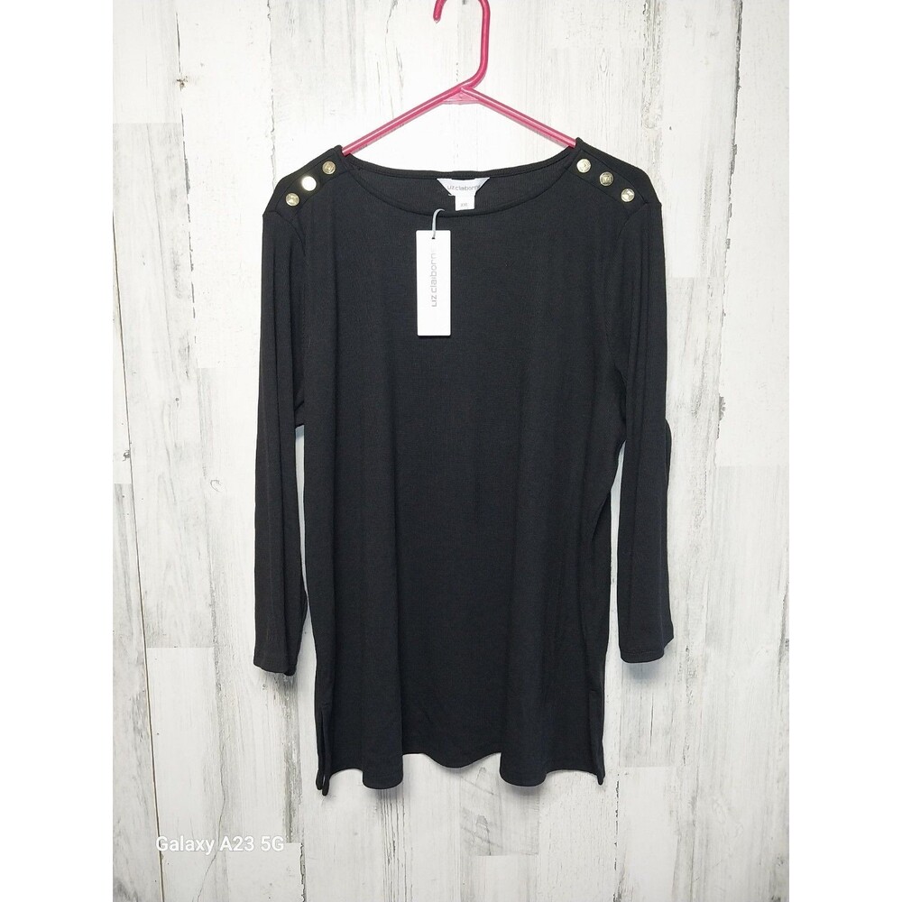 Liz Claiborne Women's XXL Black Tunic Sweater